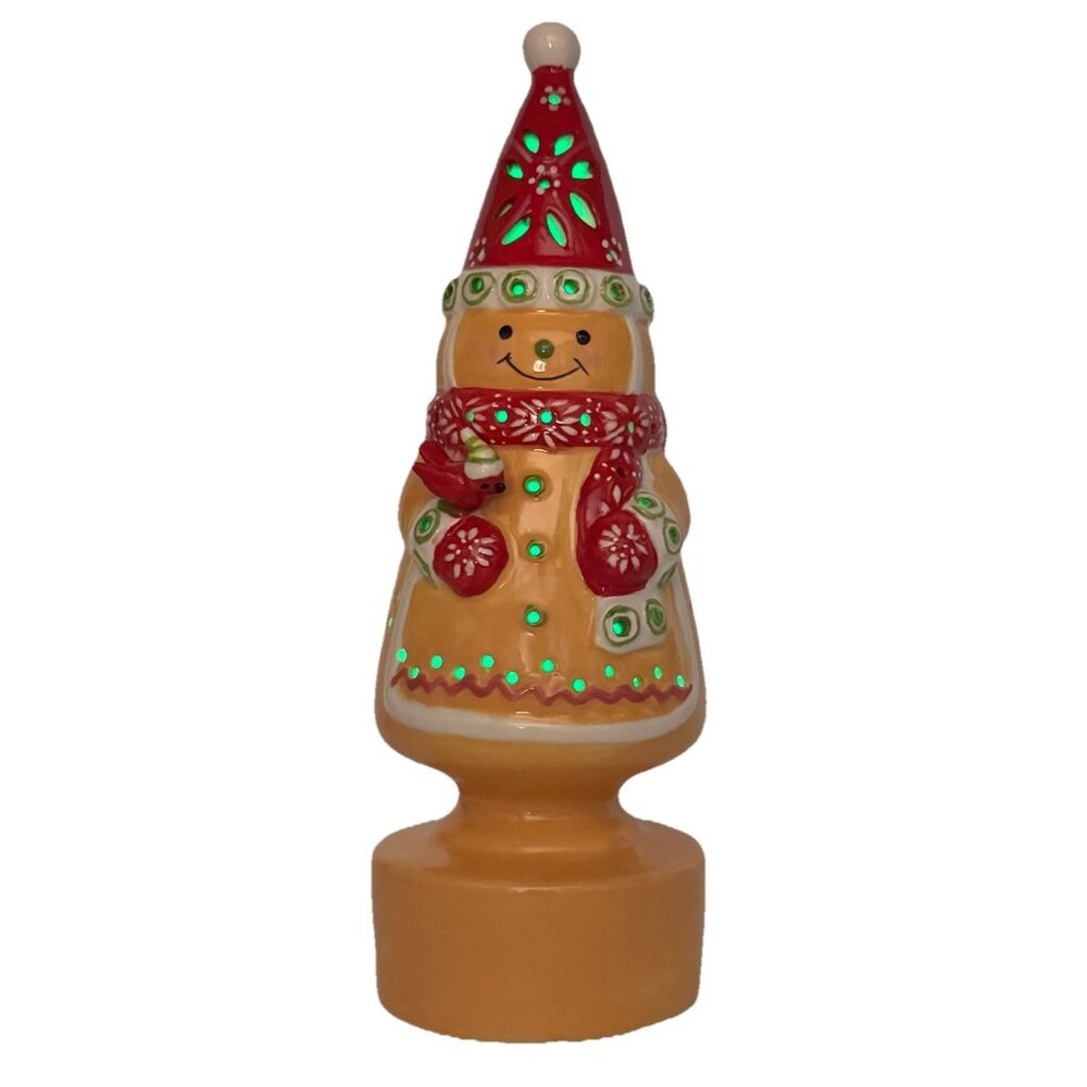 Temptations By Tara Gingerbread Man Light Up Multi Color Change+ White Christmas